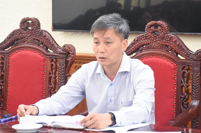 Thứ trưởng Nguyễn Kh&aacute;nh Ngọc ph&aacute;t biểu kết luận buổi l&agrave;m việc.