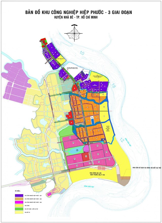 Bản đồ KCN Hiệp Phước 3 giai đoạn. &rlm;&rlm;Nguồn: Khu c&ocirc;ng nghiệp Hiệp Phước.