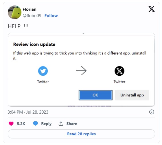 Chia sẻ của một người d&ugrave;ng tr&ecirc;n Twitter (nay l&agrave; X) về sự cố khi truy cập bằng Microsoft Edge.