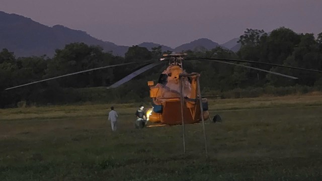 Trực thăng Mi-171 chuẩn bị cất c&aacute;nh, thực hiện chuyến bay trinh s&aacute;t kh&iacute; tượng