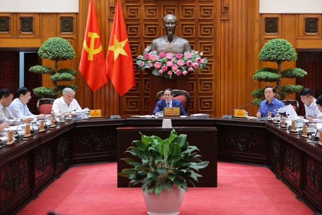 Thủ tướng Phạm Minh Chính chủ trì cuộc họp. Ảnh: VGP
