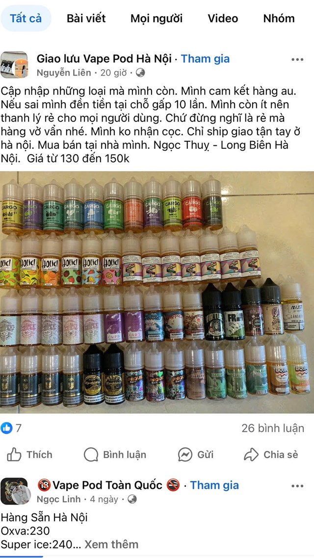 Thuốc l&#225; điện tử vẫn quảng c&#225;o, rao b&#225;n tr&#224;n lan tr&#234;n mạng - Ảnh 2