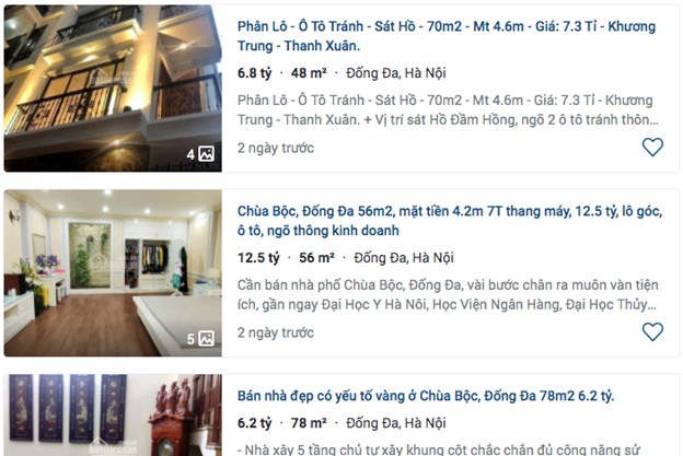 Gi&#225; đất đền b&#249; được ph&#234; duyệt, gi&#225; rao b&#225;n nh&#224; tại Ch&#249;a Bộc tăng phi m&#227; l&#234;n h&#224;ng trăm triệu/m2 - Ảnh 1