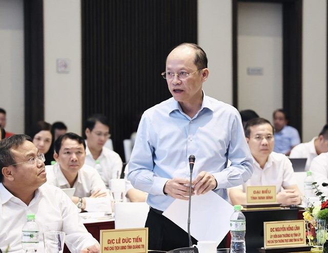 Ph&oacute; Chủ tịch Thường trực UBND tỉnh H&agrave; Tĩnh Nguyễn Hồng Lĩnh ph&aacute;t biểu tại buổi l&agrave;m việc - Ảnh: VGP/Thu Sa