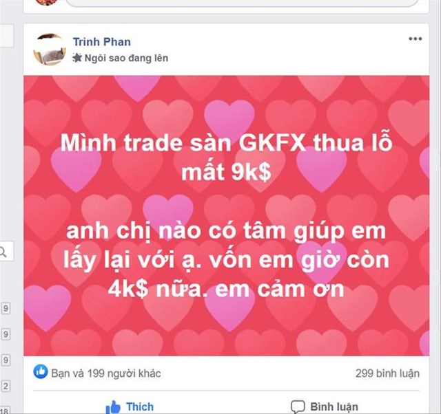 Những d&ograve;ng trạng th&aacute;i đăng tải k&ecirc;u mất h&agrave;ng ngh&igrave;n USD khi đầu tư v&agrave;o Forex xuất hiện trong thời gian gần đ&acirc;y