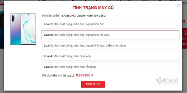 Sự phổ biến của chương tr&igrave;nh Trade in (Thu cũ - đổi mới) của Samsung cũng khiến gi&aacute; Note 20 tr&ecirc;n thị trường đồ cũ tụt th&ecirc; thảm.&nbsp;&nbsp;