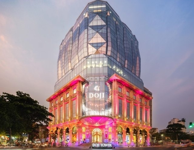 Trụ sở ch&iacute;nh hiện nay của Doji -&nbsp;T&ograve;a nh&agrave; Doji Tower tọa lạc tại số 5 L&ecirc; Duẩn, H&agrave; Nội