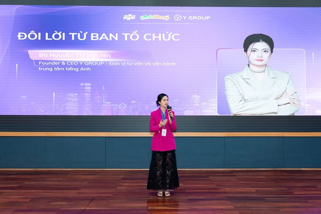 Founder &amp; CEO Y Group Nguyễn Thị Hải Yến chia sẻ trong chương tr&igrave;nh Gameshow li&ecirc;n trung t&acirc;m.