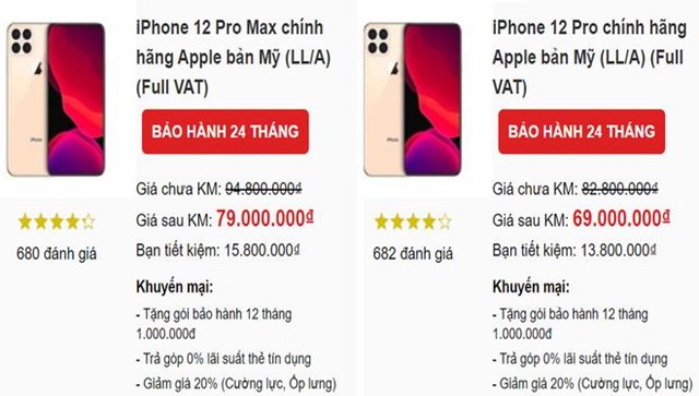Một v&agrave;i hệ thống di động đưa b&aacute;o gi&aacute; l&ecirc;n đến 79 triệu đồng cho chiếc iPhone 12 Pro Max.