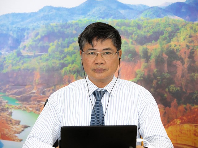 &Ocirc;ng Nguyễn Ngọc Điệp, Chủ tịch Hội Cấp Tho&aacute;t nước Việt Nam ph&aacute;t biểu tại diễn đ&agrave;n.