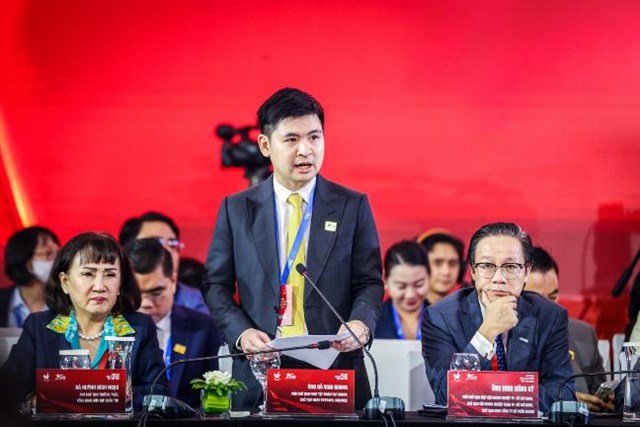 &Ocirc;ng Đỗ Vinh Quang n&ecirc;u nh&oacute;m đề xuất tại Phi&ecirc;n đối thoại cấp cao Diễn đ&agrave;n Kinh tế tư nh&acirc;n Việt Nam 2025.