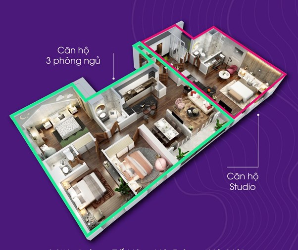 Căn hộ Dual Key 140m2 tại The Terra &ndash; An Hưng thỏa m&atilde;n nhu cầu vừa sống rộng r&atilde;i, vừa đầu tư, cho thu&ecirc; hiệu quả