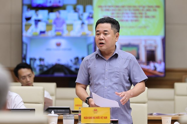 &Ocirc;ng Nguyễn Ngọc Cảnh cho biết tỷ lệ nợ xấu chỉ ở mức 2,43%, nằm trong giới hạn kiểm so&aacute;t - Ảnh: VGP/Nhật Bắc