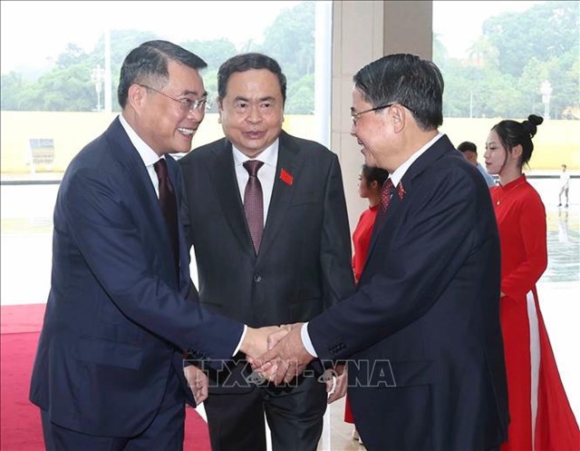 Đồng ch&iacute; L&ecirc; Minh Hưng, Ủy vi&ecirc;n Bộ Ch&iacute;nh trị, B&iacute; thư Trung ương Đảng, Trưởng Ban Tổ chức Trung ương đến dự Đại hội. Ảnh: Thống Nhất/TTXVN