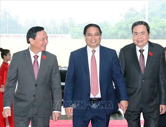 Đồng ch&iacute; Phạm Minh Ch&iacute;nh, Ủy vi&ecirc;n Bộ Ch&iacute;nh trị, B&iacute; thư Đảng ủy Ch&iacute;nh phủ, Thủ tướng Ch&iacute;nh phủ đến dự Đại hội. Ảnh: Thống Nhất/TTXVN