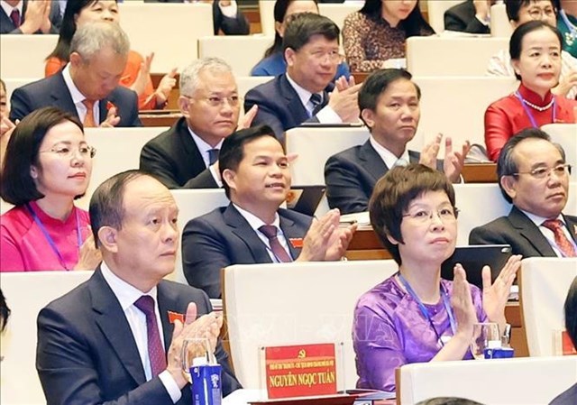 C&aacute;c đại biểu tham dự phi&ecirc;n ch&iacute;nh thức Đại hội đại biểu Đảng bộ Quốc hội lần thứ nhất. Ảnh: Thống Nhất/TTXVN