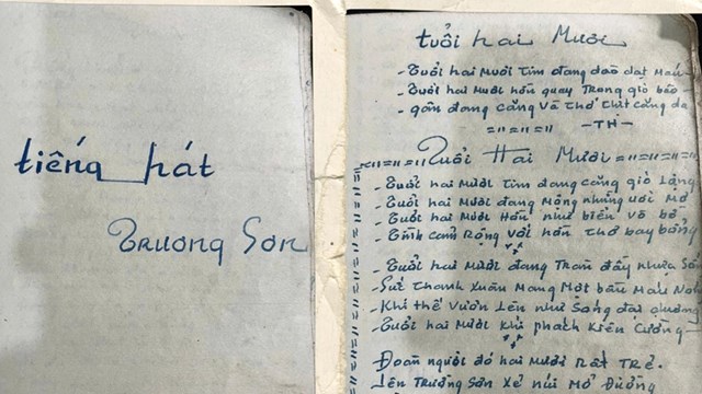 Một phần trang nhật k&yacute; bằng thơ trong Tiếng h&aacute;t Trường Sơn. &nbsp;