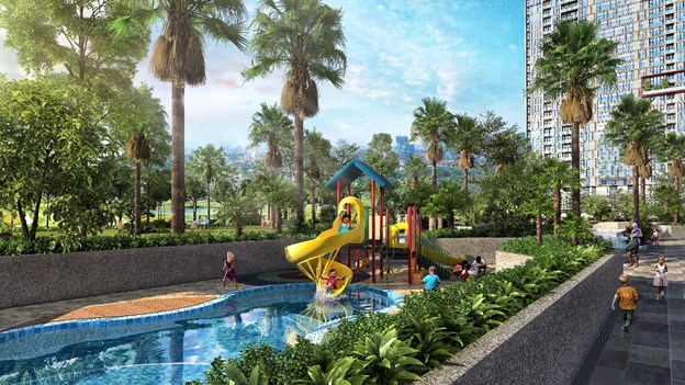 Trẻ nhỏ đắm m&igrave;nh trong kh&ocirc;ng gian thi&ecirc;n nhi&ecirc;n trong l&agrave;nh của Anland Lakeview