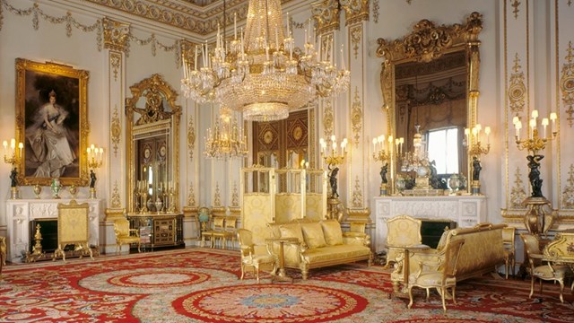 Ph&ograve;ng Nh&agrave; nước (State Room) trong Cung điện Buckingham. (Nguồn: Rct.uk) &nbsp;