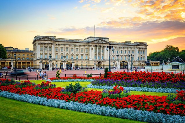 Hoa vi&ecirc;n lu&ocirc;n tr&agrave;n ngập sắc m&agrave;u của Cung điện Buckingham
