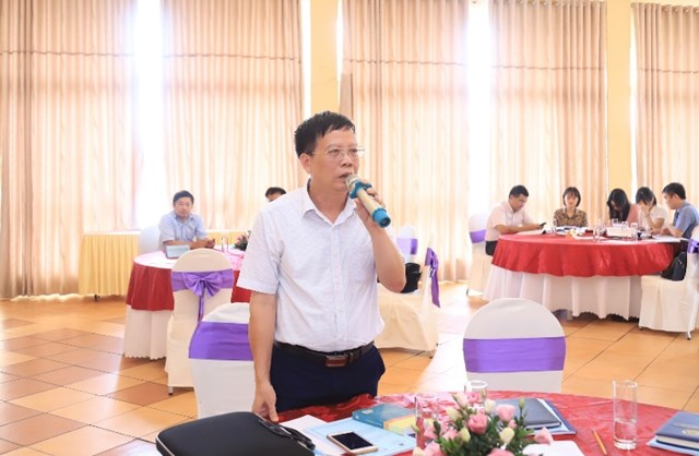 Đồng ch&iacute; Nguyễn Th&agrave;nh Trung, Ph&oacute; Viện trưởng VKSND Thị x&atilde; Sơn T&acirc;y, H&agrave; Nội ph&aacute;t biểu tại Hội thảo