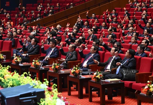 C&aacute;c đồng ch&iacute; l&atilde;nh đạo Ch&iacute;nh phủ, c&aacute;c bộ, ng&agrave;nh v&agrave; c&aacute;c đại biểu tham dự Đại hội - Ảnh: VGP/Nhật Bắc