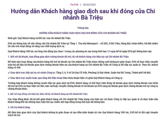 Chứng kho&#225;n EVS: Đ&#243;ng cửa chi nh&#225;nh, lợi nhuận &#39;bốc hơi&#39; 92% v&#224; rắc rối tr&#225;i phiếu chưa hồi kết - Ảnh 1