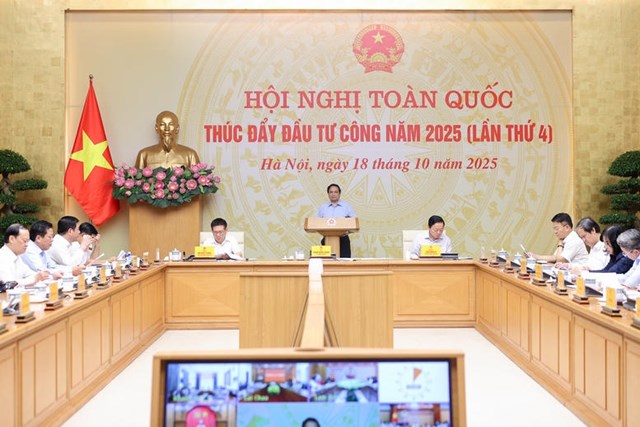 Hội nghị to&agrave;n quốc th&uacute;c đẩy đầu tư c&ocirc;ng lần thứ 4 năm 2025 - Ảnh: VGP/Nhật Bắc