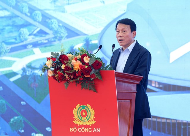 Bộ trưởng Bộ C&ocirc;ng an Lương Tam Quang ph&aacute;t biểu tại buổi lễ - Ảnh VGP/Đức Tu&acirc;n