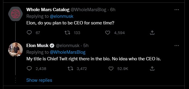 Chia sẻ kh&ocirc;ng biết ai l&agrave; CEO của "&ocirc;ng chủ Twitter".