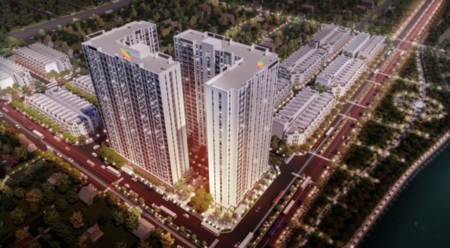Phối cảnh tổng thể dự &aacute;n Hanhomes Blue Star