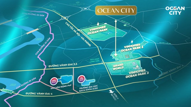 Ocean City dễ d&agrave;ng kết nối nội đ&ocirc; chỉ từ 15 ph&uacute;t, kết nối li&ecirc;n v&ugrave;ng v&agrave; quốc tế thuận lợi &nbsp;