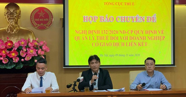 &Ocirc;ng Đặng Ngọc Minh, Ph&oacute; Tổng cục trưởng, Tổng cục Thuế, Bộ T&agrave;i ch&iacute;nh tại buổi họp b&aacute;o giải đ&aacute;p thắc mắc về Nghị định quản l&yacute; thuế đối với doanh nghiệp c&oacute; giao dịch li&ecirc;n kết
