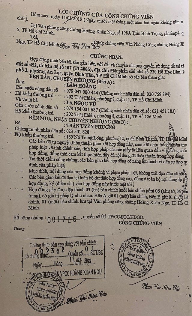 B&agrave; Phương thừa nhận bản hợp đồng n&agrave;y đ&atilde; được b&agrave; Phương k&yacute; trước.&nbsp;