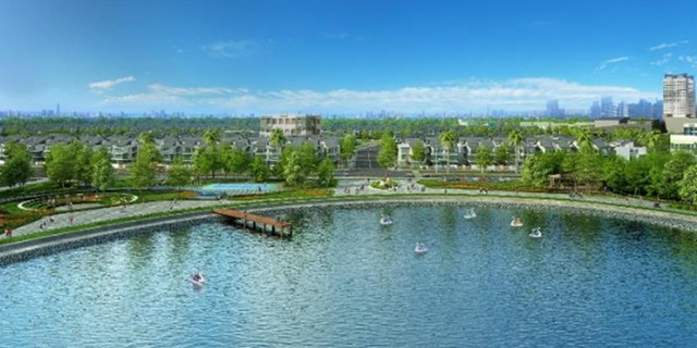 An Vượng Villa nằm ngay cạnh Hồ B&aacute;c Hợp Thủy rộng 6ha&nbsp;