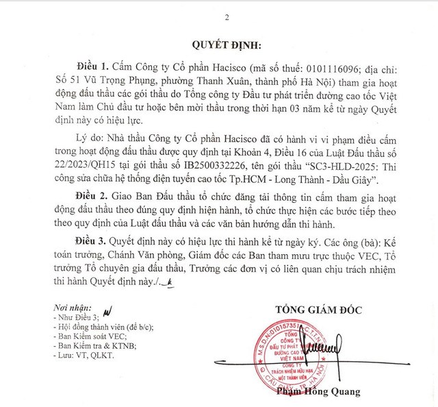 Doanh thu 9 th&#225;ng &#39;tụt dốc&#39; giảm 61%, Hacisco (HAS) c&#242;n bị VEC cấm thầu 3 năm v&#236; k&#234; chứng chỉ hết hạn - Ảnh 1