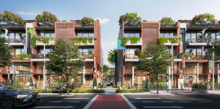 Thiết kế nh&agrave; phố 3 tầng 1 tum tại Homie City cho ph&eacute;p chủ sở hữu vừa ở, vừa kinh doanh, vừa khai th&aacute;c cho thu&ecirc;.