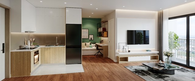 Thiết kế căn hộ mẫu Studio 1 ph&ograve;ng ngủ