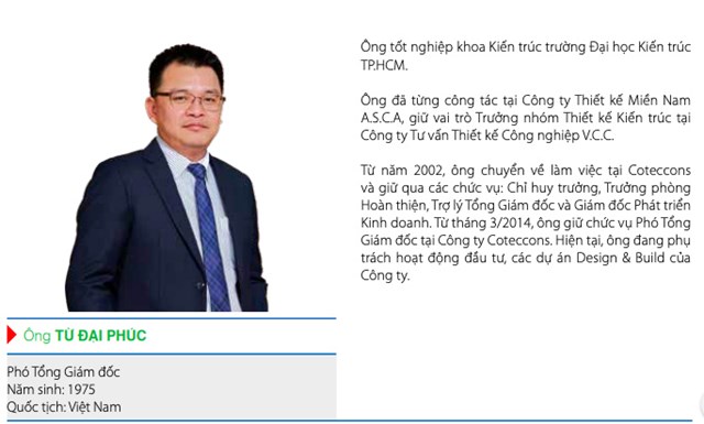 Ch&acirc;n dung &ocirc;ng Từ Đại Ph&uacute;c - Cựu ph&oacute; TGĐ Coteccons.