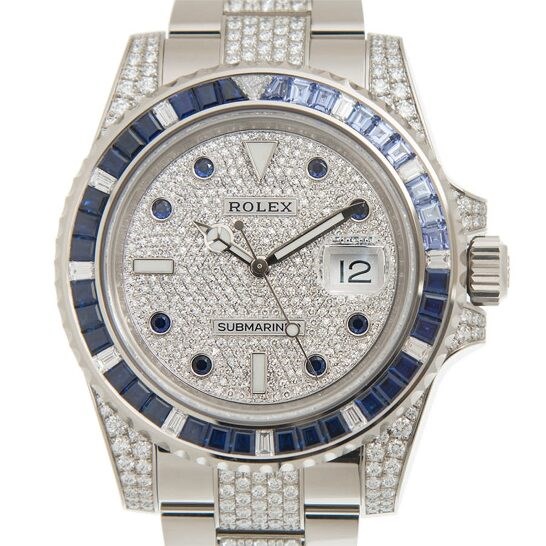 Submariner Automatic Chronometer Diamond Silver Dial.