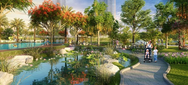 Kh&ocirc;ng gian xanh ngập tr&agrave;n tại The Mirae Park. &nbsp;