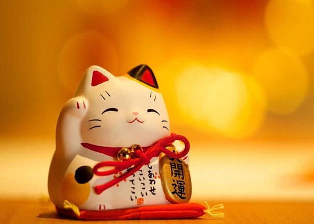 Những ch&uacute; m&egrave;o may mắn Maneki Neko thường xuất hiện ở bất kỳ đ&acirc;u tại Nhật Bản.