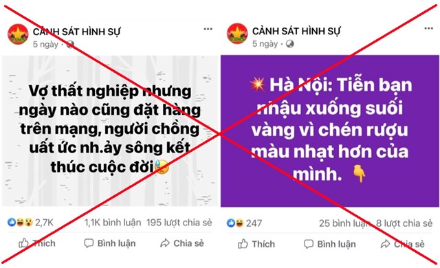 Một trang mạng x&atilde; hội giả mạo lực lượng C&ocirc;ng an để giật t&iacute;t c&acirc;u view. &nbsp;