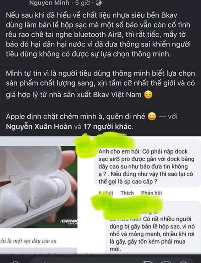 Được quảng c&#225;o &quot;sang - xịn - mịn&quot; đầy mong đợi, tai nghe BKAV AirB mới xuất hiện đ&#227; bị l&#244;i ra b&#224;n t&#225;n - Ảnh 3