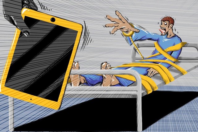 Tại Trung Quốc, nhiều c&ocirc;ng ty đ&atilde; lập ra dịch vụ "cai nghiện smartphone" cho trẻ em. Ảnh:&nbsp;SCMP.