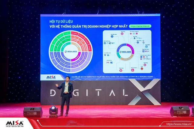 Ph&oacute; Tổng Gi&aacute;m đốc thường trực MISA L&ecirc; Hồng Quang chia sẻ những kinh nghiệm thực tiễn &aacute;p dụng xu hướng chuyển đổi số ti&ecirc;n tiến tr&ecirc;n thế giới trong hoạt động sales v&agrave; marketing