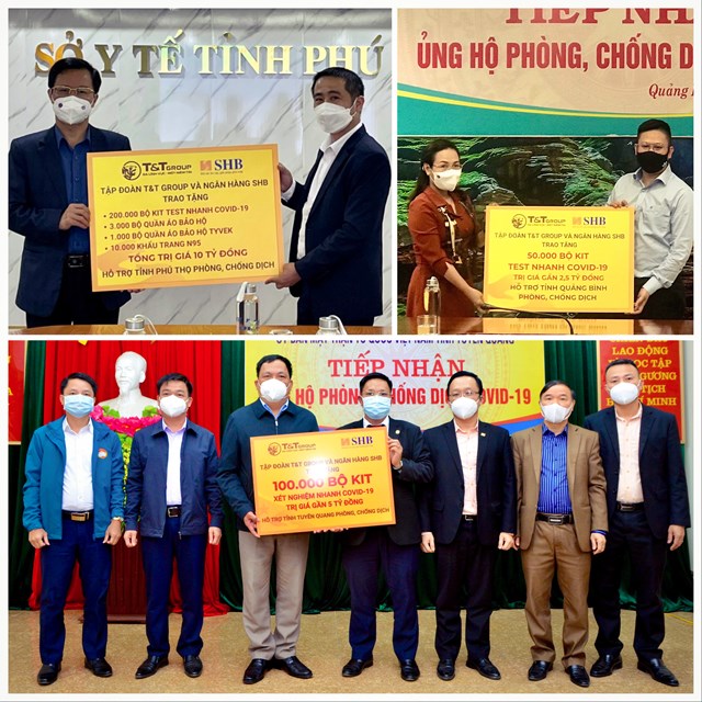 Tập đo&agrave;n T&amp;T Group v&agrave; Ng&acirc;n h&agrave;ng SHB hy vọng sự hỗ trợ nhanh ch&oacute;ng, kịp thời n&agrave;y sẽ g&oacute;p phần bổ sung nhanh ch&oacute;ng, kịp thời nguồn lực cho ng&agrave;nh y tế c&aacute;c địa phương trong cuộc chiến chống dịch.