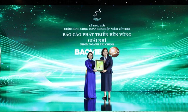 Tập đo&#224;n Bảo Việt (BVH): Top 10 Doanh nghiệp Quản trị C&#244;ng ty tốt nhất v&#224;&#160;Giải Nh&#236; B&#225;o c&#225;o ph&#225;t triển bền vững - Ảnh 3