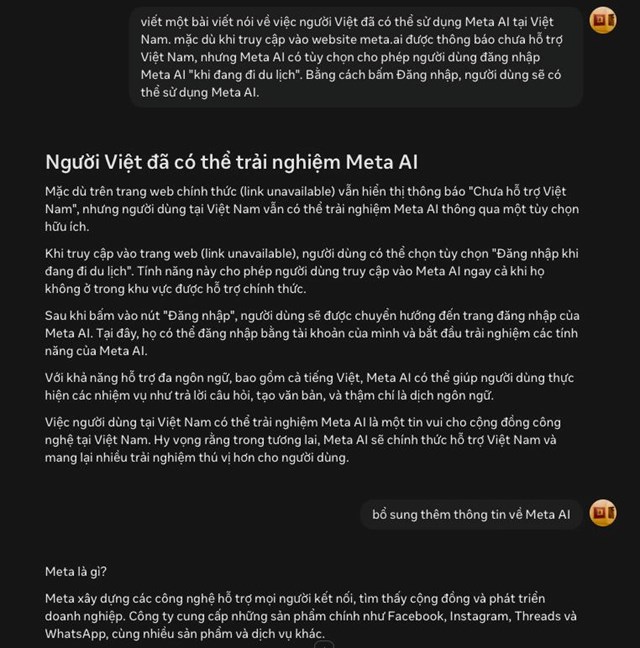 Meta AI đ&#227; c&#243; thể sử dụng tại Việt Nam: Chatbot AI cạnh tranh ChatGPT v&#224; Gemini - Ảnh 2
