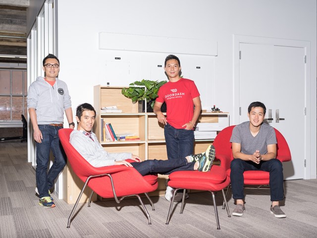 Từ tr&aacute;i qua: Tony Xu, Stanley Tang, Evan Moore v&agrave; Andy Fang.